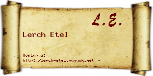 Lerch Etel névjegykártya
